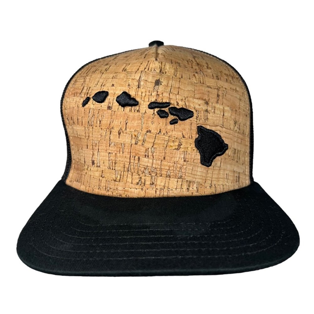 Cork and Black Hawaii Map Hat